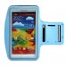 Samsung Note 1 2 3 - Nylon Workout Running Armbands Phone Protective Cover Case Bag - Baby Blue